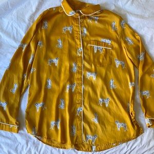 Loft Silky Tiger Pajama Shirt, size L